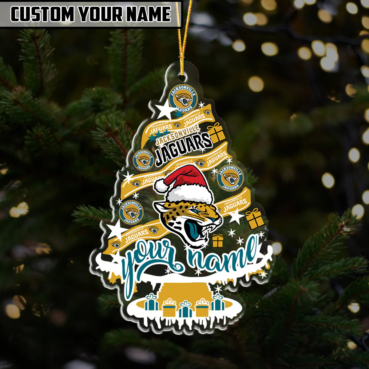 [SPECIAL OFFER] NEW CUSTOMIZED NFL30 JSJ JACKSONVILLE JAGUARS CHRISTMAS ACRYLIC ORNAMENT