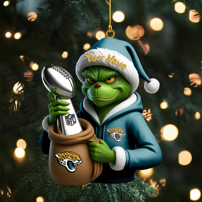 [SPECIAL OFFER] NEW CUSTOMIZED NFL30 JSJ JACKSONVILLE JAGUARS CHRISTMAS ACRYLIC ORNAMENT