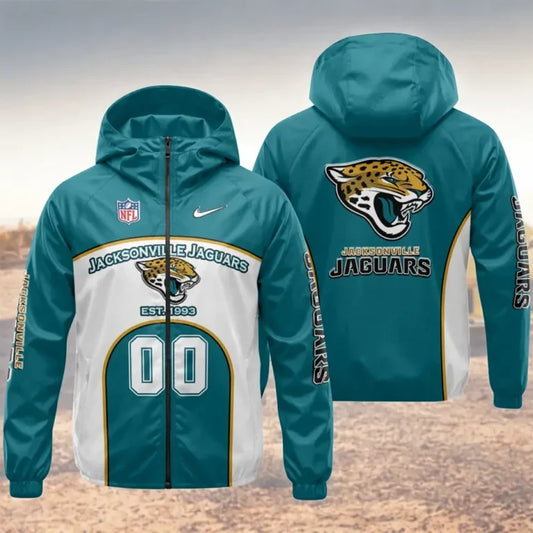 [SPECIAL OFFER] NEW CUSTOMIZED NFL30 JSJ JACKSONVILLE JAGUARS WINDBREAKER JACKET