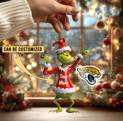 [SPECIAL OFFER] NEW CUSTOMIZED NFL30 JSJ JACKSONVILLE JAGUARS CHRISTMAS ACRYLIC ORNAMENT