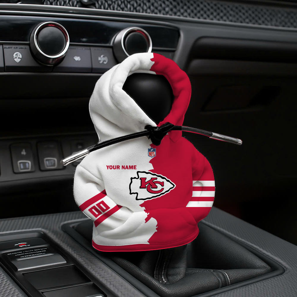 [SPECIAL OFFER] NEW CUSTOMIZED NFL01 KCC KANSAS CITY CHIEFS CAR HOODIE SHIFT KNOB