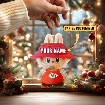 [SPECIAL OFFER] NEW CUSTOMIZED NFL01 KCC KANSAS CITY CHIEFS LABUBU CHRISTMAS ACRYLIC ORNAMENT