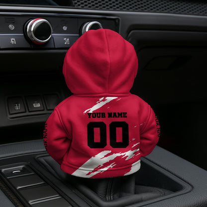 [SPECIAL OFFER] NEW CUSTOMIZED NFL01 KCC KANSAS CITY CHIEFS CAR HOODIE SHIFT KNOB COVER