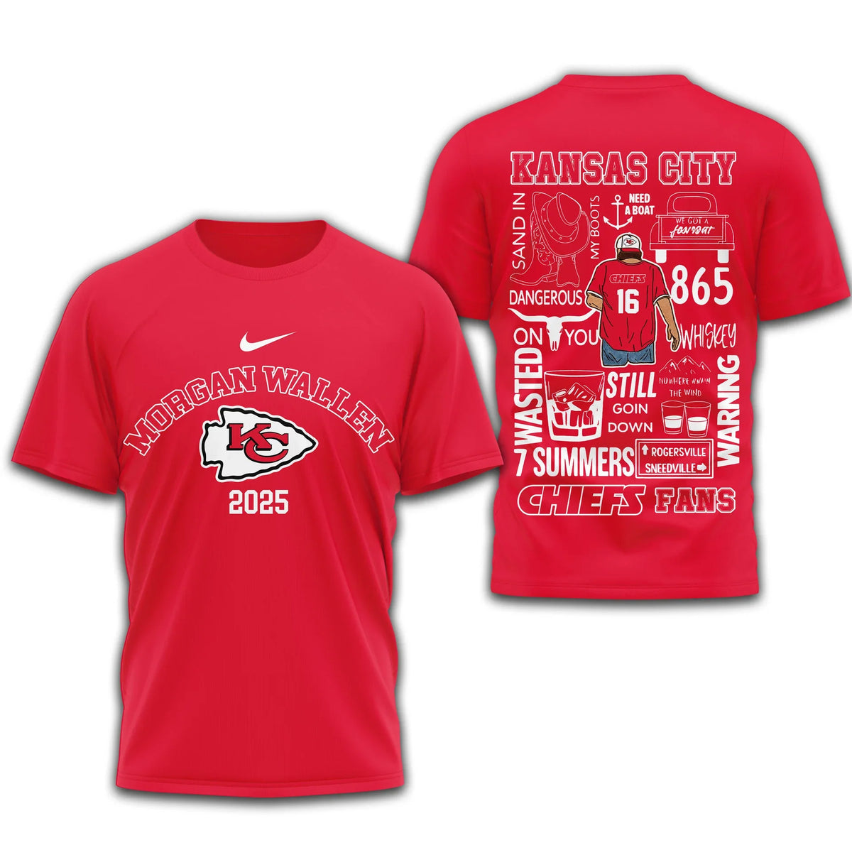 [SPECIAL OFFER] NEW CUSTOMIZED NFL01 KCC KANSAS CITY CHIEFS T-SHIRT | MULTIPLE COLORS AVAILABLE