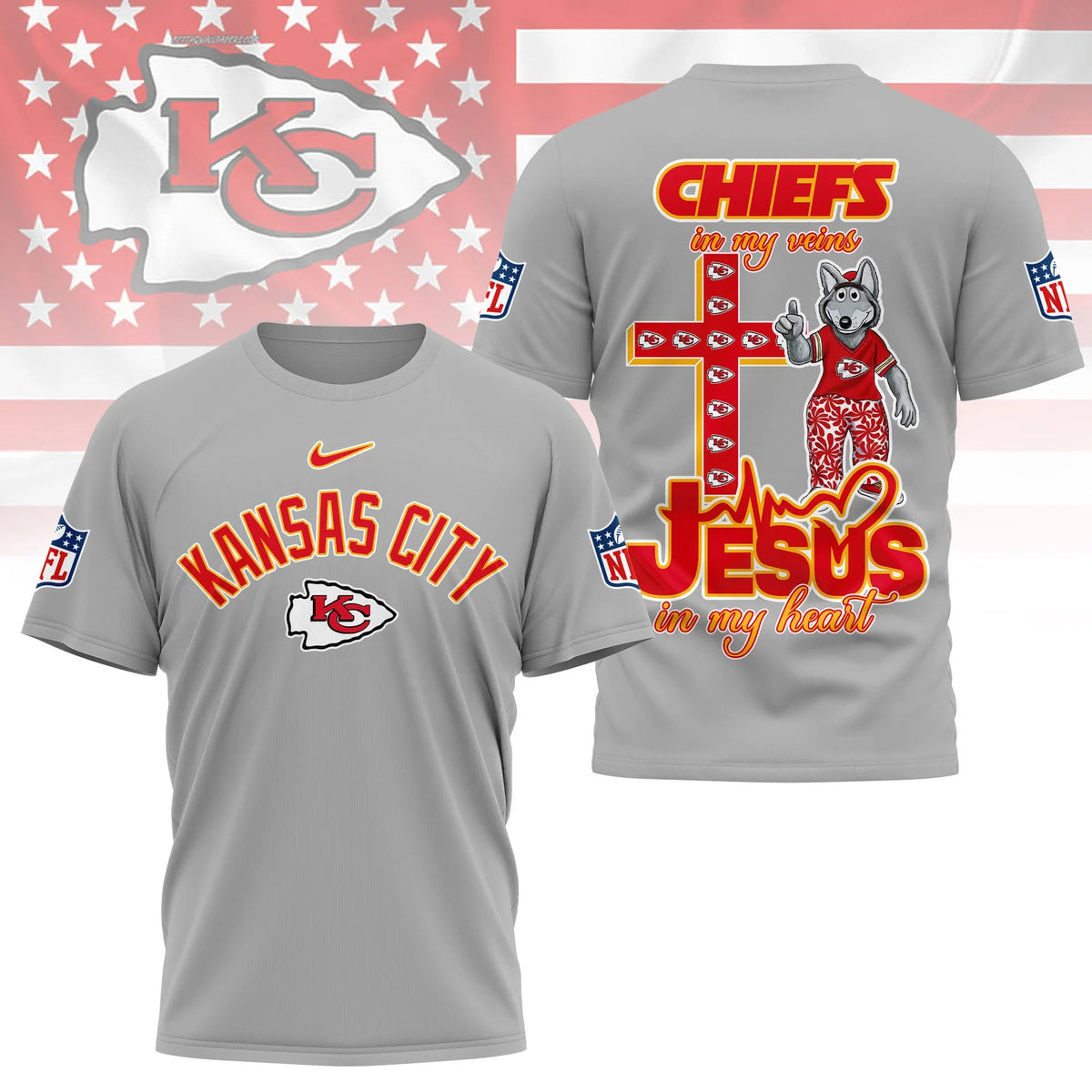 [SPECIAL OFFER] NEW CUSTOMIZED NFL01 KCC KANSAS CITY CHIEFS T-SHIRT | MULTIPLE COLORS AVAILABLE