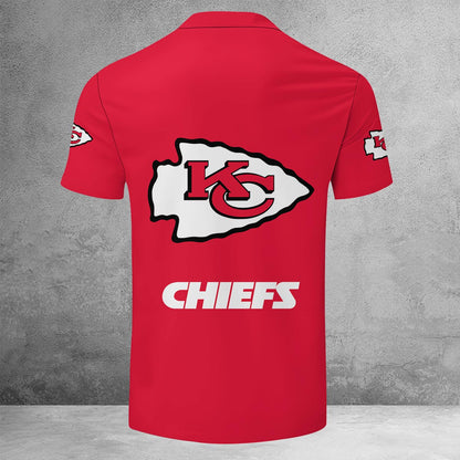 [SPECIAL OFFER] NEW CUSTOMIZED NFL01 KCC KANSAS CITY CHIEFS ZIP POLO SHIRT