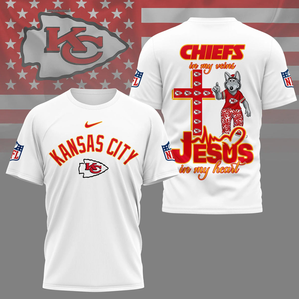 [SPECIAL OFFER] NEW CUSTOMIZED NFL01 KCC KANSAS CITY CHIEFS T-SHIRT | MULTIPLE COLORS AVAILABLE