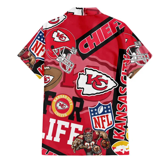 [SPECIAL OFFER] NEW CUSTOMIZED NFL01 KCC KANSAS CITY CHIEFS UNISEX HAWAIIAN SHIRT & SHORTS SET