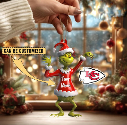 [SPECIAL OFFER] NEW CUSTOMIZED NFL01 KCC KANSAS CITY CHIEFS CHRISTMAS ACRYLIC ORNAMENT
