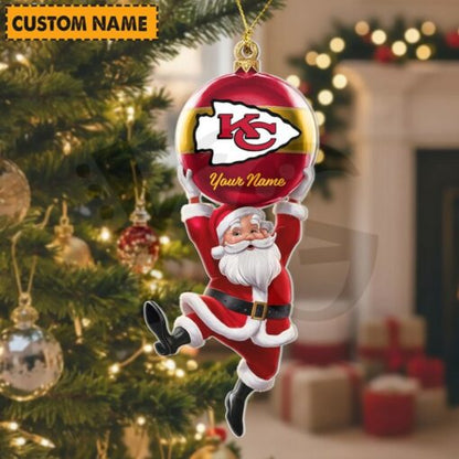 [SPECIAL OFFER] NEW CUSTOMIZED NFL01 KCC KANSAS CITY CHIEFS CHRISTMAS ACRYLIC ORNAMENT