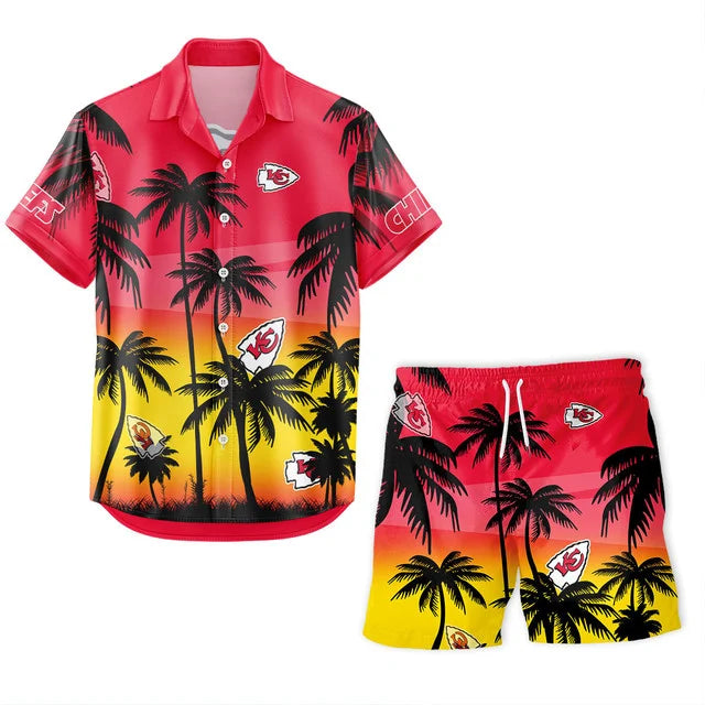 [SPECIAL OFFER] NEW CUSTOMIZED NFL01 KCC KANSAS CITY CHIEFS UNISEX HAWAIIAN SHIRT & SHORTS SET