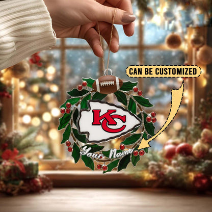 [SPECIAL OFFER] NEW CUSTOMIZED NFL01 KCC KANSAS CITY CHIEFS CHRISTMAS ACRYLIC ORNAMENT