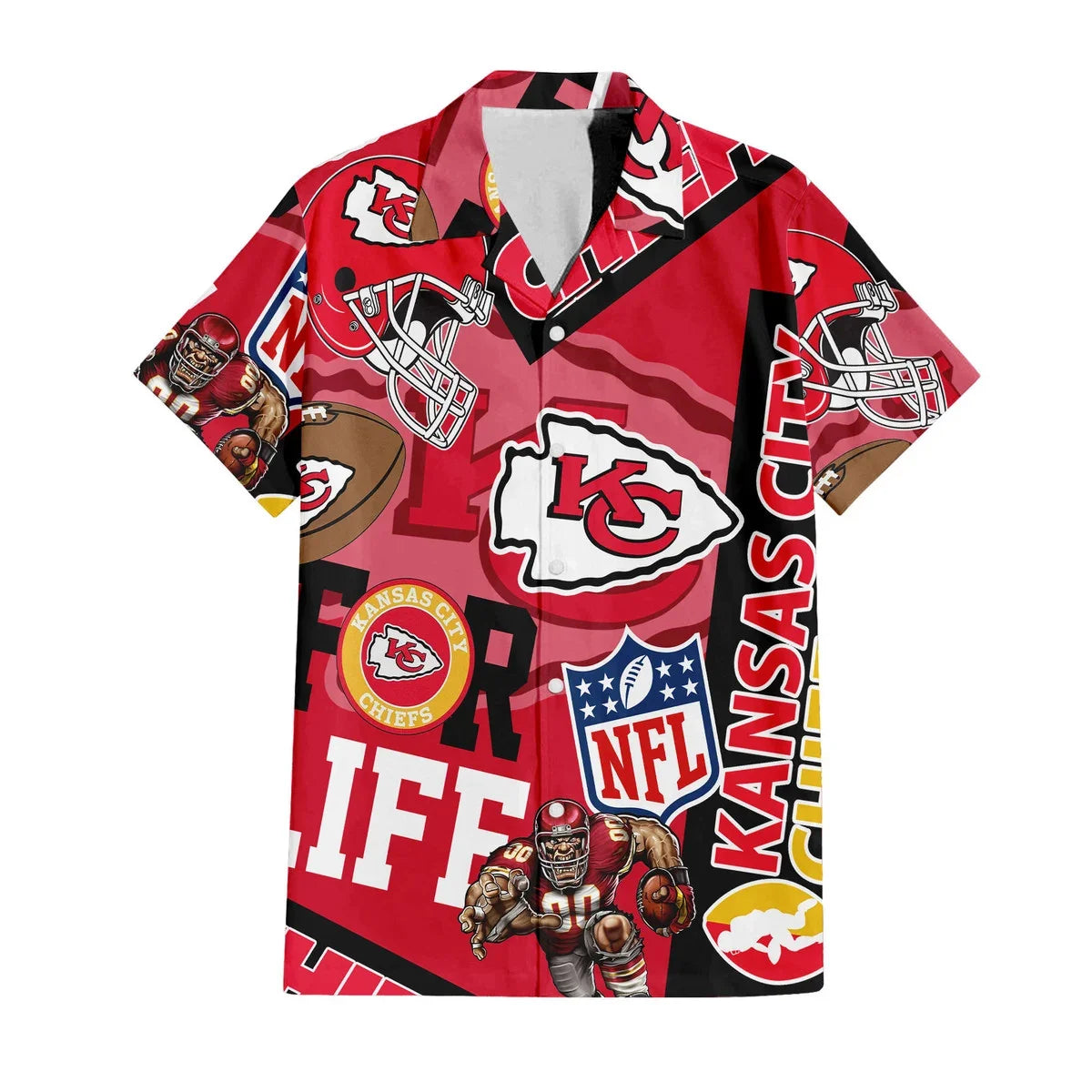 [SPECIAL OFFER] NEW CUSTOMIZED NFL01 KCC KANSAS CITY CHIEFS UNISEX HAWAIIAN SHIRT & SHORTS SET