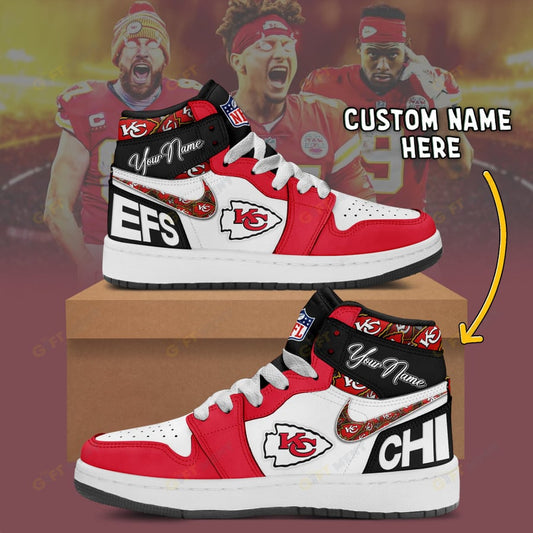 [SPECIAL OFFER] NEW CUSTOMIZED NFL01 KCC KANSAS CITY CHIEFS AIR JORDAN 1