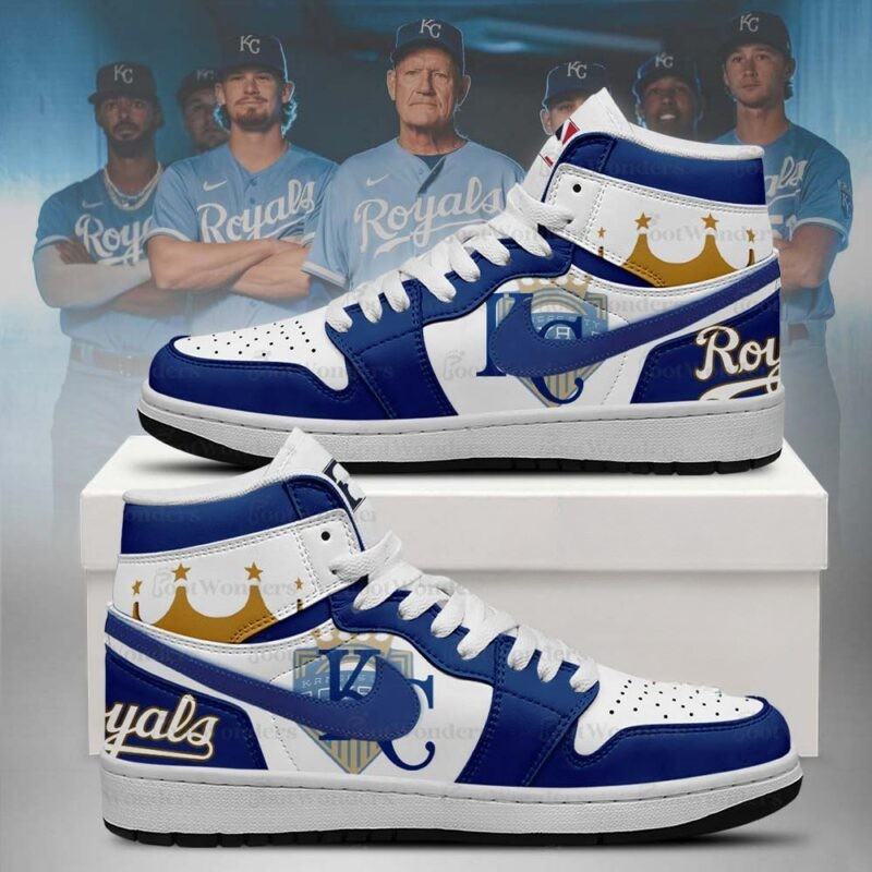 [FLASH SALE] NEW CUSTOMIZED MLB19 KC ROYALS AIR JORDAN SNEAKERS
