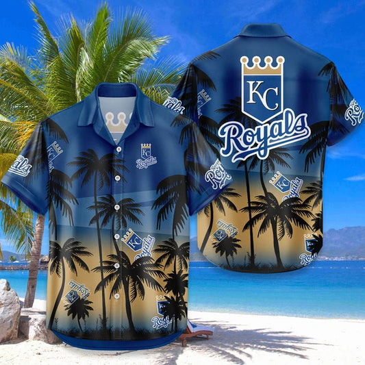 [FLASH SALE] NEW CUSTOMIZED MLB19 KCR KANSAS CITY ROYALS UNISEX HAWAIIAN SHIRT & SHORTS SET