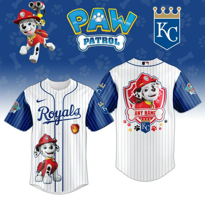 [FLASH SALE] NEW CUSTOMIZED MLB19 KCR KANSAS CITY ROYALS x PAW PATROL BASEBALL JERSEY & CAP