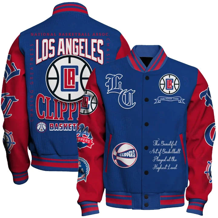 [HOT DEAL] NEW CUSTOMIZED NBA10 LCL LOS ANGELES CLIPPERS BASEBALL JACKET, SATIN VARSITY JACKET