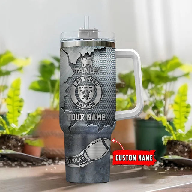 [SPECIAL OFFER] NEW CUSTOMIZED NFL07 LVR LAS VEGAS RAIDERS TUMBLER CUP