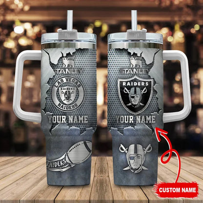 [SPECIAL OFFER] NEW CUSTOMIZED NFL07 LVR LAS VEGAS RAIDERS TUMBLER CUP