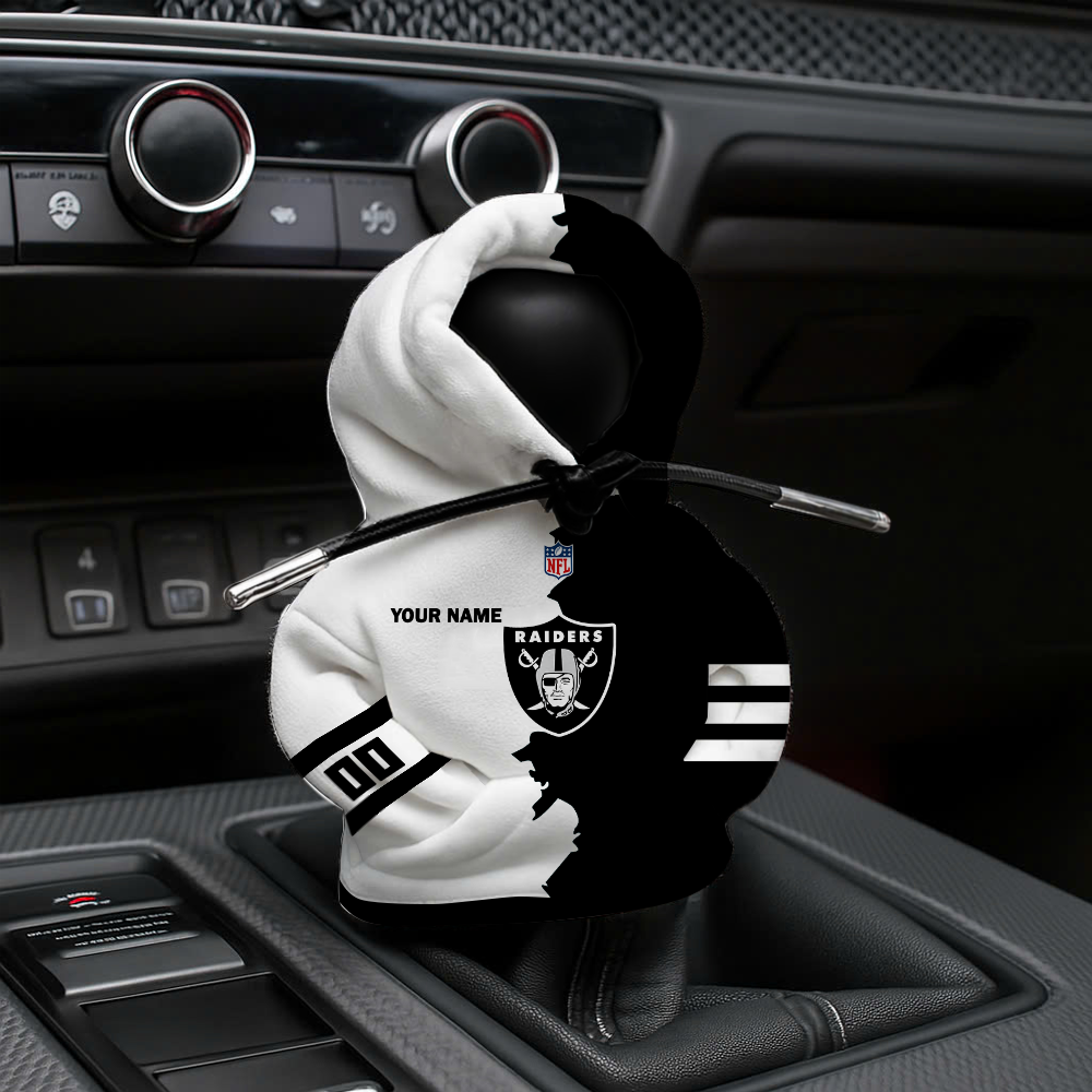 [SPECIAL OFFER] NEW CUSTOMIZED NFL07 LVR LAS VEGAS RAIDERS CAR HOODIE SHIFT KNOB