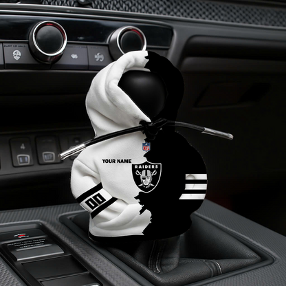 [SPECIAL OFFER] NEW CUSTOMIZED NFL07 LVR LAS VEGAS RAIDERS CAR HOODIE SHIFT KNOB