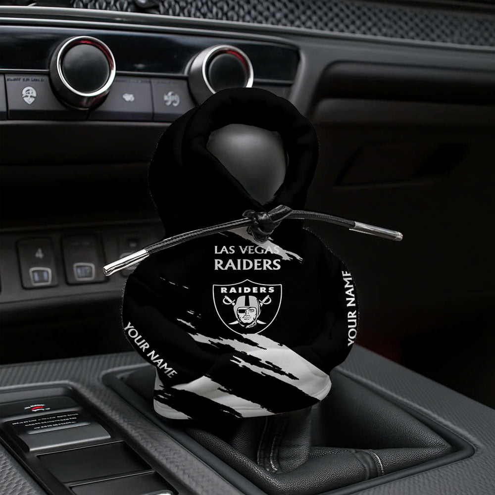[SPECIAL OFFER] NEW CUSTOMIZED NFL07 LVR LAS VEGAS RAIDERS CAR HOODIE SHIFT KNOB COVER