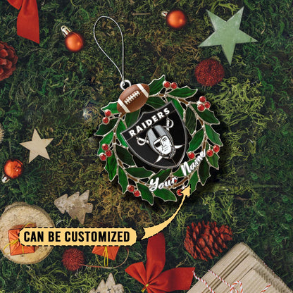 [SPECIAL OFFER] NEW CUSTOMIZED NFL07 LVR LAS VEGAS RAIDERS CHRISTMAS ACRYLIC ORNAMENT