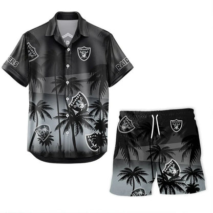 [SPECIAL OFFER] NEW CUSTOMIZED NFL07 LVR LAS VEGAS RAIDERS UNISEX HAWAIIAN SHIRT & SHORTS SET