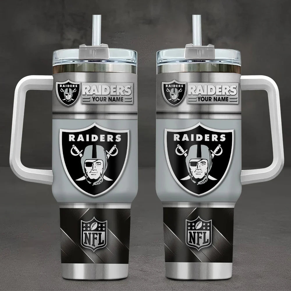 [SPECIAL OFFER] NEW CUSTOMIZED NFL07 LVR LAS VEGAS RAIDERS TUMBLER CUP