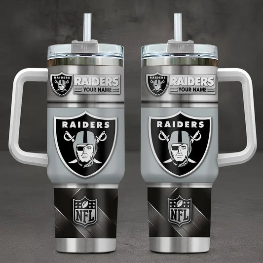[SPECIAL OFFER] NEW CUSTOMIZED NFL07 LVR LAS VEGAS RAIDERS TUMBLER CUP