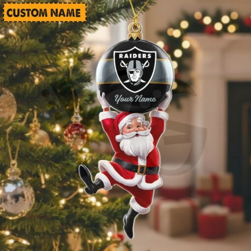 [SPECIAL OFFER] NEW CUSTOMIZED NFL07 LVR LAS VEGAS RAIDERS CHRISTMAS ACRYLIC ORNAMENT
