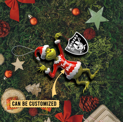 [SPECIAL OFFER] NEW CUSTOMIZED NFL07 LVR LAS VEGAS RAIDERS CHRISTMAS ACRYLIC ORNAMENT