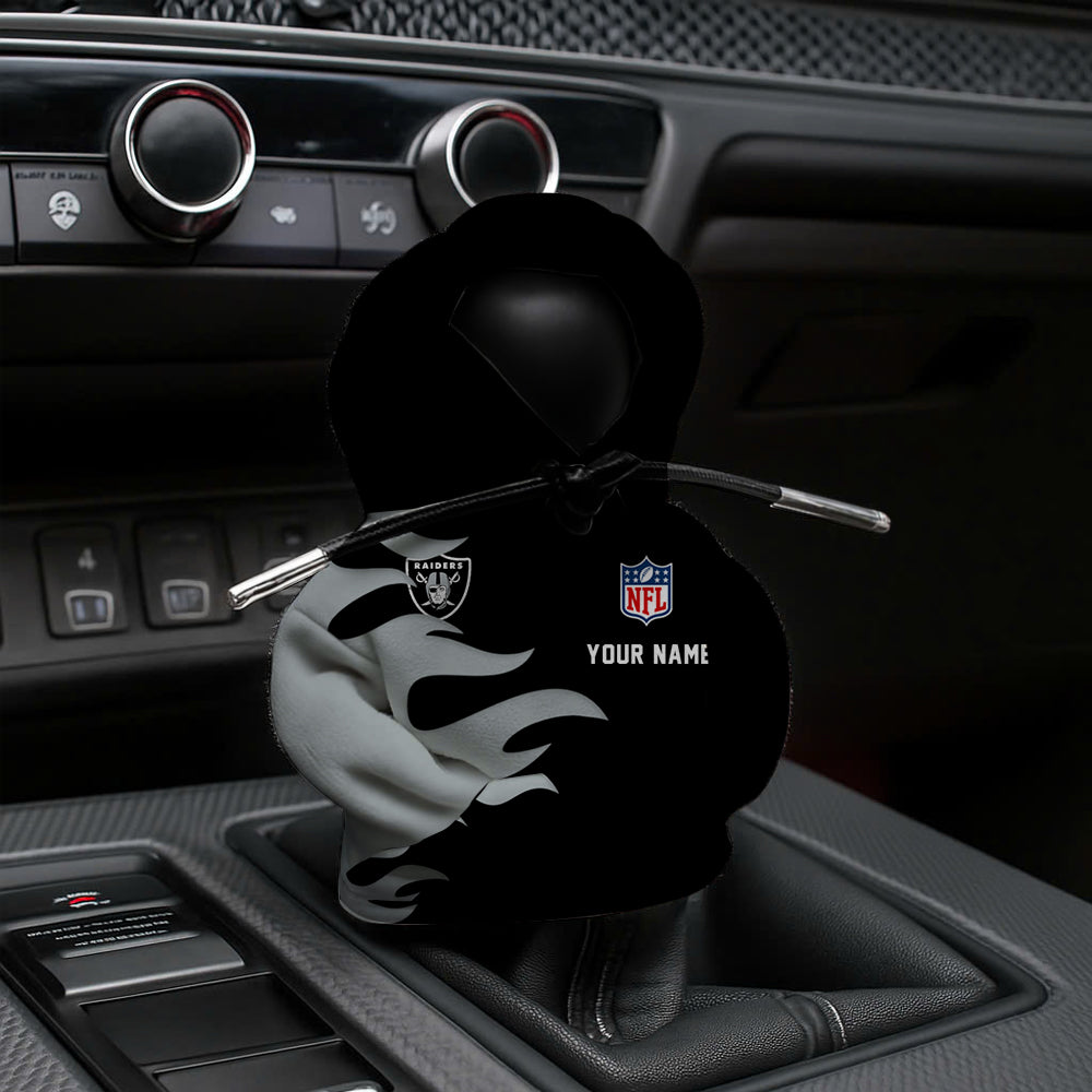 [SPECIAL OFFER] NEW CUSTOMIZED NFL07 LVR LAS VEGAS RAIDERS CAR HOODIE SHIFT KNOB COVER