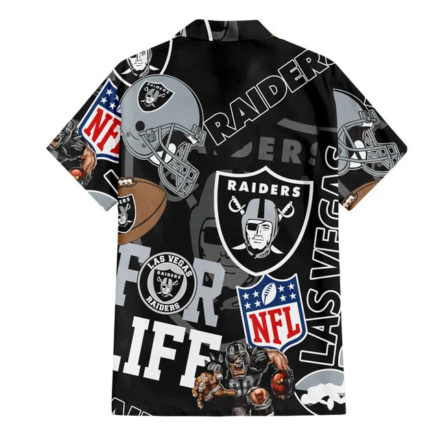 [SPECIAL OFFER] NEW CUSTOMIZED NFL07 LVR LAS VEGAS RAIDERS UNISEX HAWAIIAN SHIRT & SHORTS SET