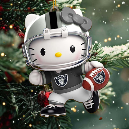 [SPECIAL OFFER] NEW CUSTOMIZED NFL06 SSH SEATTLE SEAHAWKS HELLO KITTY ACRYLIC ORNAMENT