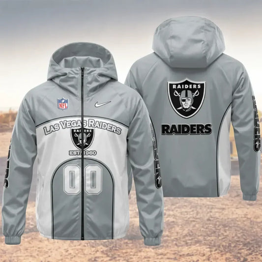 [SPECIAL OFFER] NEW CUSTOMIZED NFL07 LVR LAS VEGAS RAIDERS WINDBREAKER JACKET