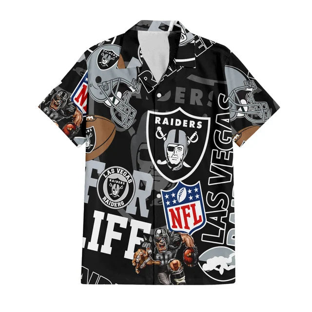 [SPECIAL OFFER] NEW CUSTOMIZED NFL07 LVR LAS VEGAS RAIDERS UNISEX HAWAIIAN SHIRT & SHORTS SET