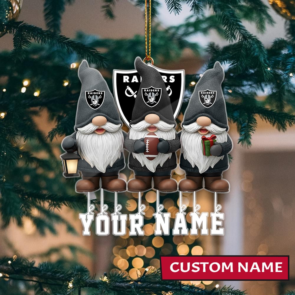 [SPECIAL OFFER] NEW CUSTOMIZED NFL07 LVR LAS VEGAS RAIDERS CHRISTMAS ACRYLIC ORNAMENT