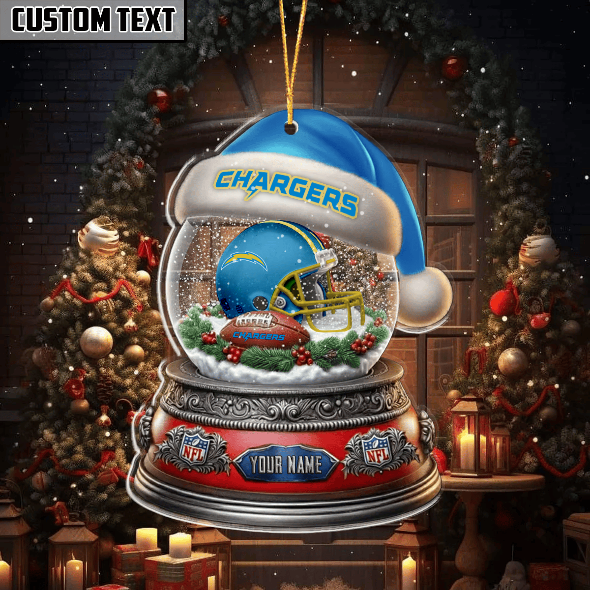 [SPECIAL OFFER] NEW CUSTOMIZED NFL09 LAC LOS ANGELES CHARGERS CHRISTMAS ACRYLIC ORNAMENT