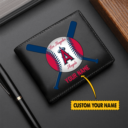 [FLASH SALE] NEW CUSTOMIZED MLB27 LAA LOS ANGELES ANGELS LEATHER WALLET