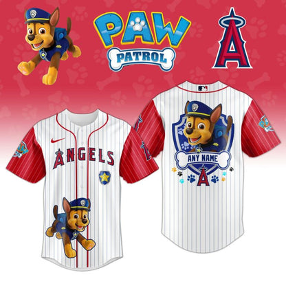 [FLASH SALE] NEW CUSTOMIZED MLB27 LAA LOS ANGELES ANGELS x PAW PATROL BASEBALL JERSEY & CAP