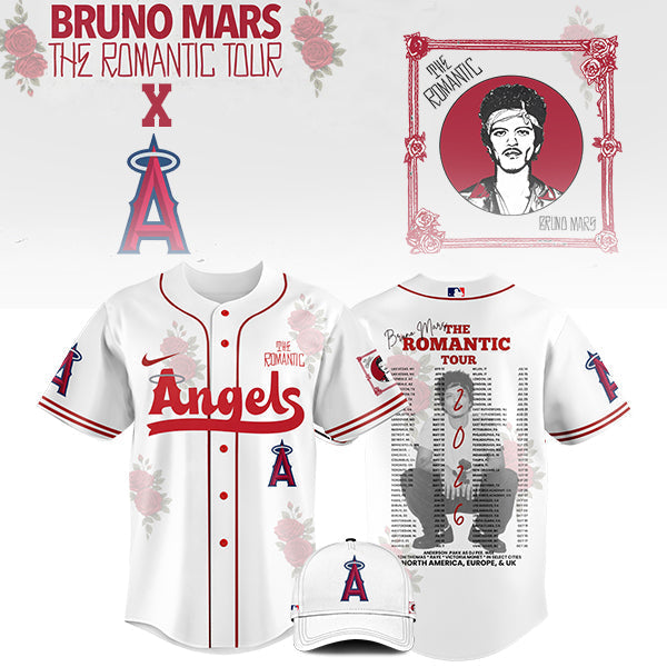 [FLASH SALE] NEW CUSTOMIZED MLB27 LA ANGELS x BRUNO MARS BASEBALL JERSEY