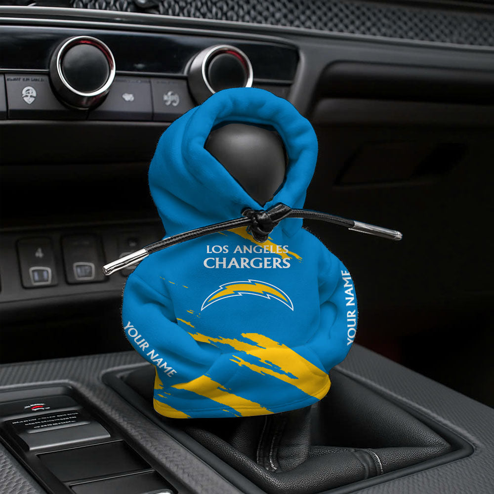 [SPECIAL OFFER] NEW CUSTOMIZED NFL09 LAC LOS ANGELES CHARGERS CAR HOODIE SHIFT KNOB COVER