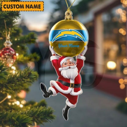[SPECIAL OFFER] NEW CUSTOMIZED NFL09 LAC LOS ANGELES CHARGERS CHRISTMAS ACRYLIC ORNAMENT
