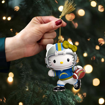 [SPECIAL OFFER] NEW CUSTOMIZED NFL09 LAC LOS ANGELES CHARGERS HELLO KITTY ACRYLIC ORNAMENT