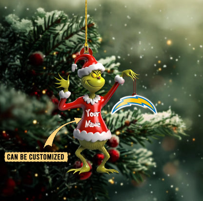 [SPECIAL OFFER] NEW CUSTOMIZED NFL09 LAC LOS ANGELES CHARGERS CHRISTMAS ACRYLIC ORNAMENT
