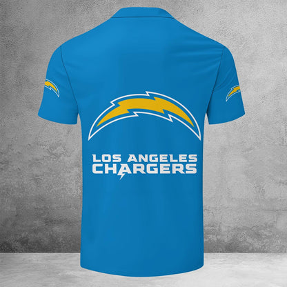 [SPECIAL OFFER] NEW CUSTOMIZED NFL09 LAC LOS ANGELES CHARGERS ZIP POLO SHIRT
