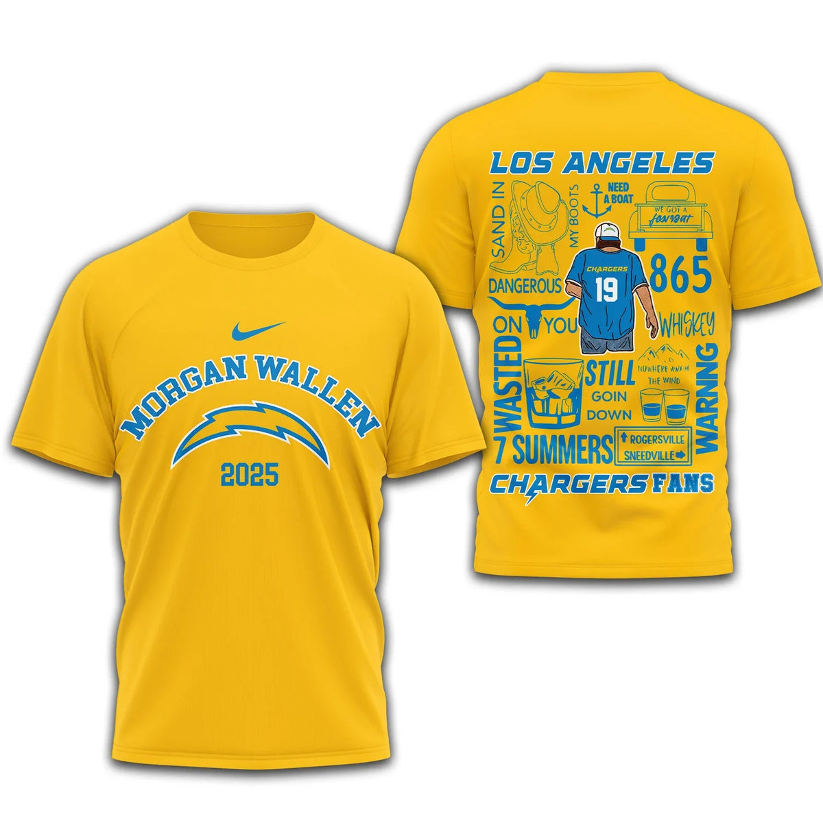 [SPECIAL OFFER] NEW CUSTOMIZED NFL09 LAC LOS ANGELES CHARGERS T-SHIRT | MULTIPLE COLORS AVAILABLE