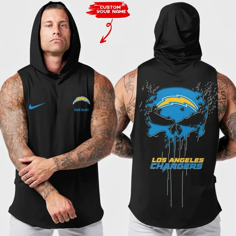 [SPECIAL OFFER] NEW CUSTOMIZED NFL09 LAC LOS ANGELES CHARGERS HOODED TANK TOP